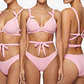 Bikini Rosa pastel con Copas Triangulares y Tiras Cruzadas con Lazos (M) NUEVO - Miniatura 2