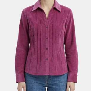 Camisa Cotelé Pinwale Diseño Espalda Plisada REBECCA MALONE (S-M)