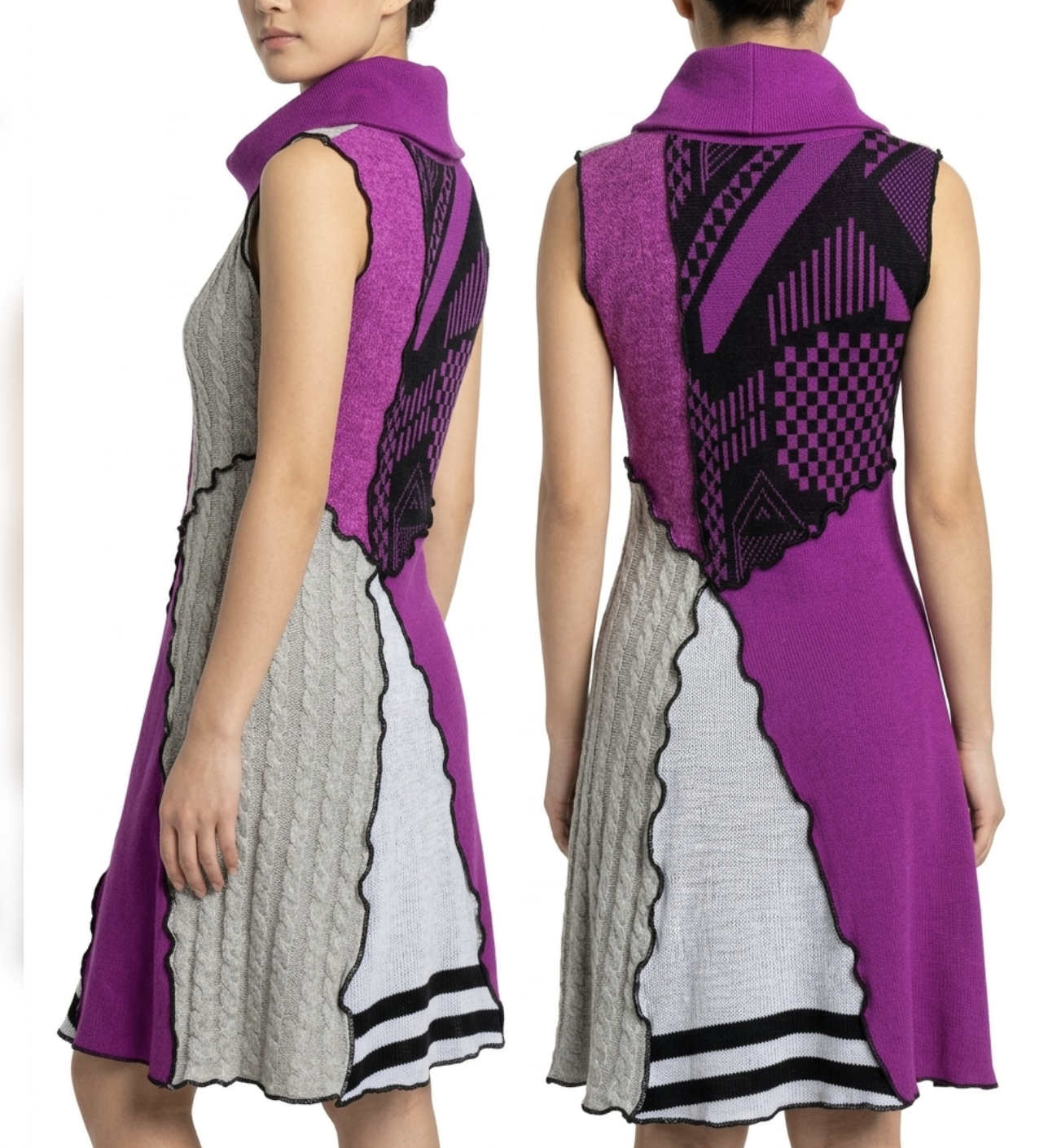 Vestido Knitted Patchwork Art To Wear UNBRANDED (S)  1