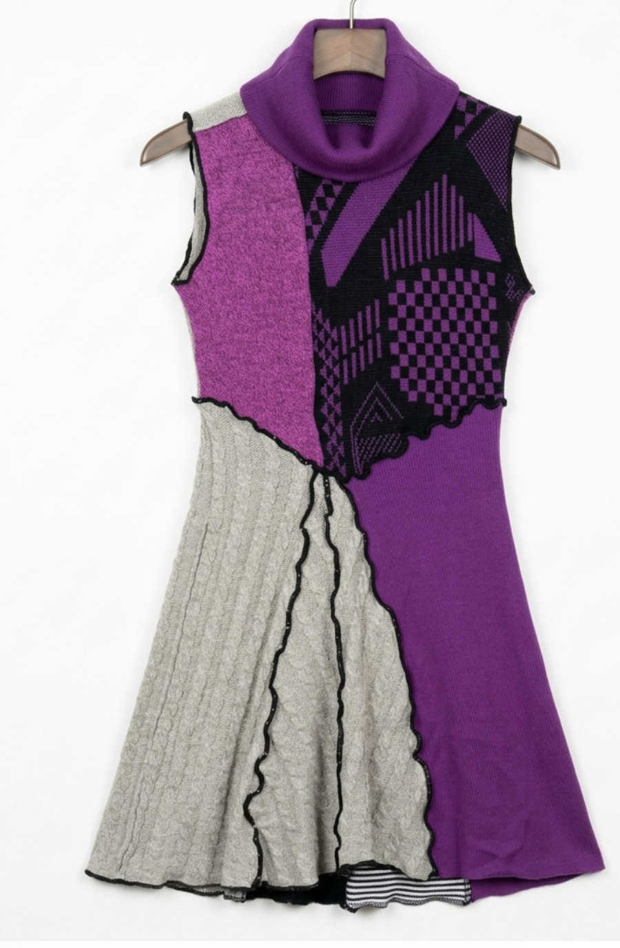 Vestido Knitted Patchwork Art To Wear UNBRANDED (S)  3