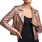 Chaqueta Biker Oro Rosa Metalizado con Tachas y Charms BLANKNYC (S) NUEVO - Miniatura 1