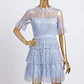 Vestido Corto de Tul Azul Pastel con Capas y Volantes (S) NUEVO - Miniatura 3