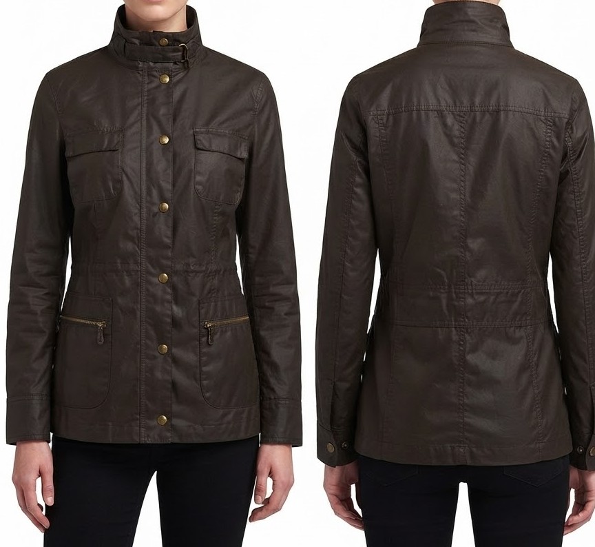 Chaqueta Café Tostado Estilo Utilitario / Country Chic BETTY BARCLAY (S) SHOWROOM 1