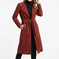 Abrigo Largo de Gamuza Terracota con Detalles Trenzados VERO MODA CLASSIC (S) NUEVO CON ETIQUETAS - Miniatura 1
