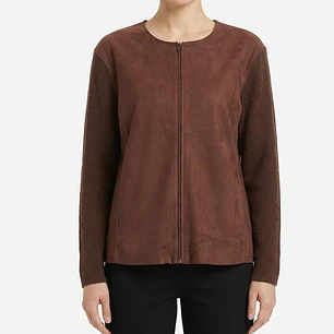 Chaqueta Ligera Cardigan Tipo Gamuza con Mangas Tejidas MAGGIE MCNAUGHTON (L-XL) SHOWROOM