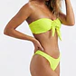Bikini Verde Neón con Nudo Frontal y Tiro Alto (S) NUEVO - Miniatura 1