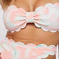 Bikini Bandeau con Bordes Ondulados y Estampado Tie-Dye Rosado (S) NUEVO - Miniatura 2