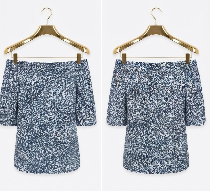 Top Hombros Descubiertos Estampado Azul MICHAEL KORS (S) SHOWROOM 2