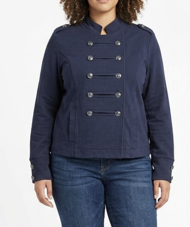 Chaqueta Militar Botón Plateado LANE BRYANT (XXL) 1