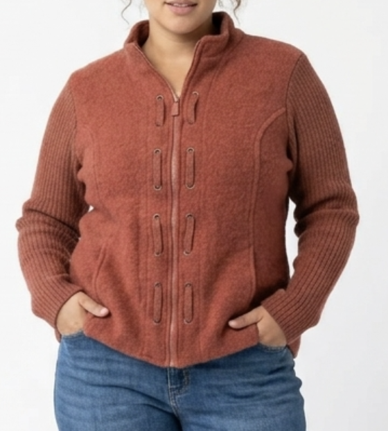 Cardigan Híbrido 100% Lana Cremallera CAROLE LITTLE (XL) TRUE VINTAGE 1