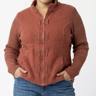 Cardigan Híbrido 100% Lana Cremallera CAROLE LITTLE (XL) TRUE VINTAGE