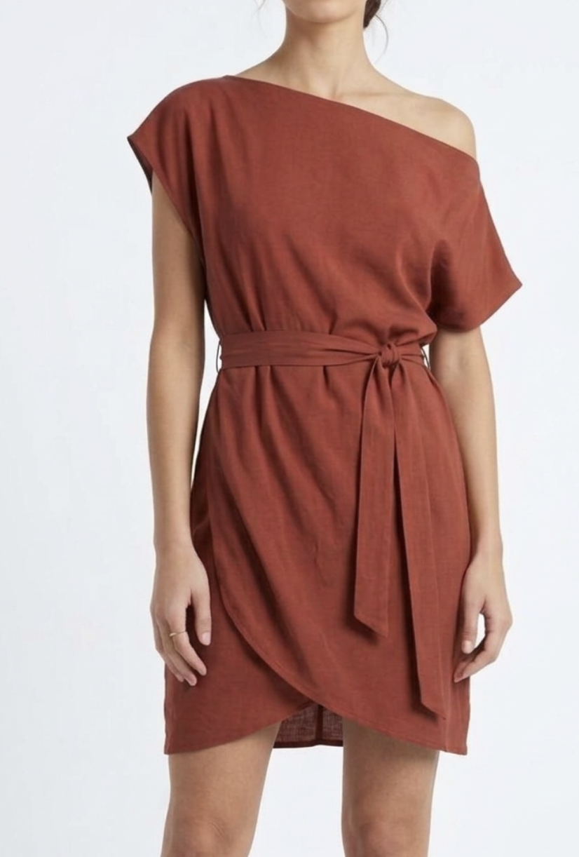 Vestido Arcadia Dress Asimétrico con lazo WISH THE LABEL (XS) NUEVO CON ETIQUETAS  1