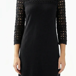 Vestido de Punto Kariana Encaje Crochet 100% Lana Merino LILY PULITZER (S-M) SHOWROOM 