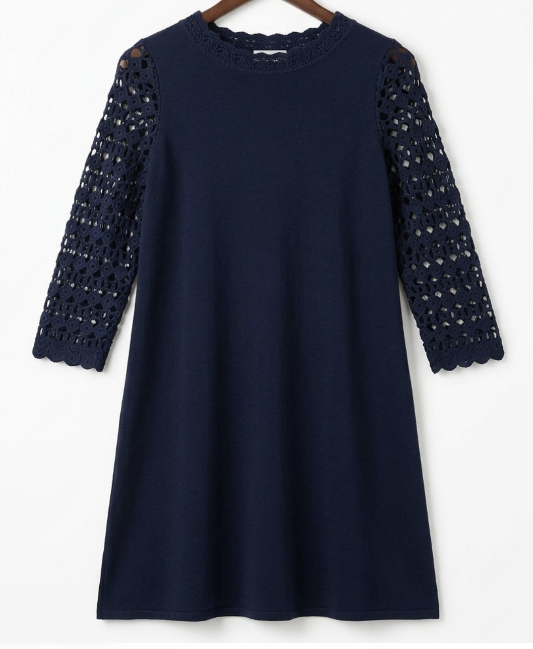 Vestido de Punto Kariana Encaje Crochet 100% Lana Merino LILY PULITZER (S-M) SHOWROOM  4
