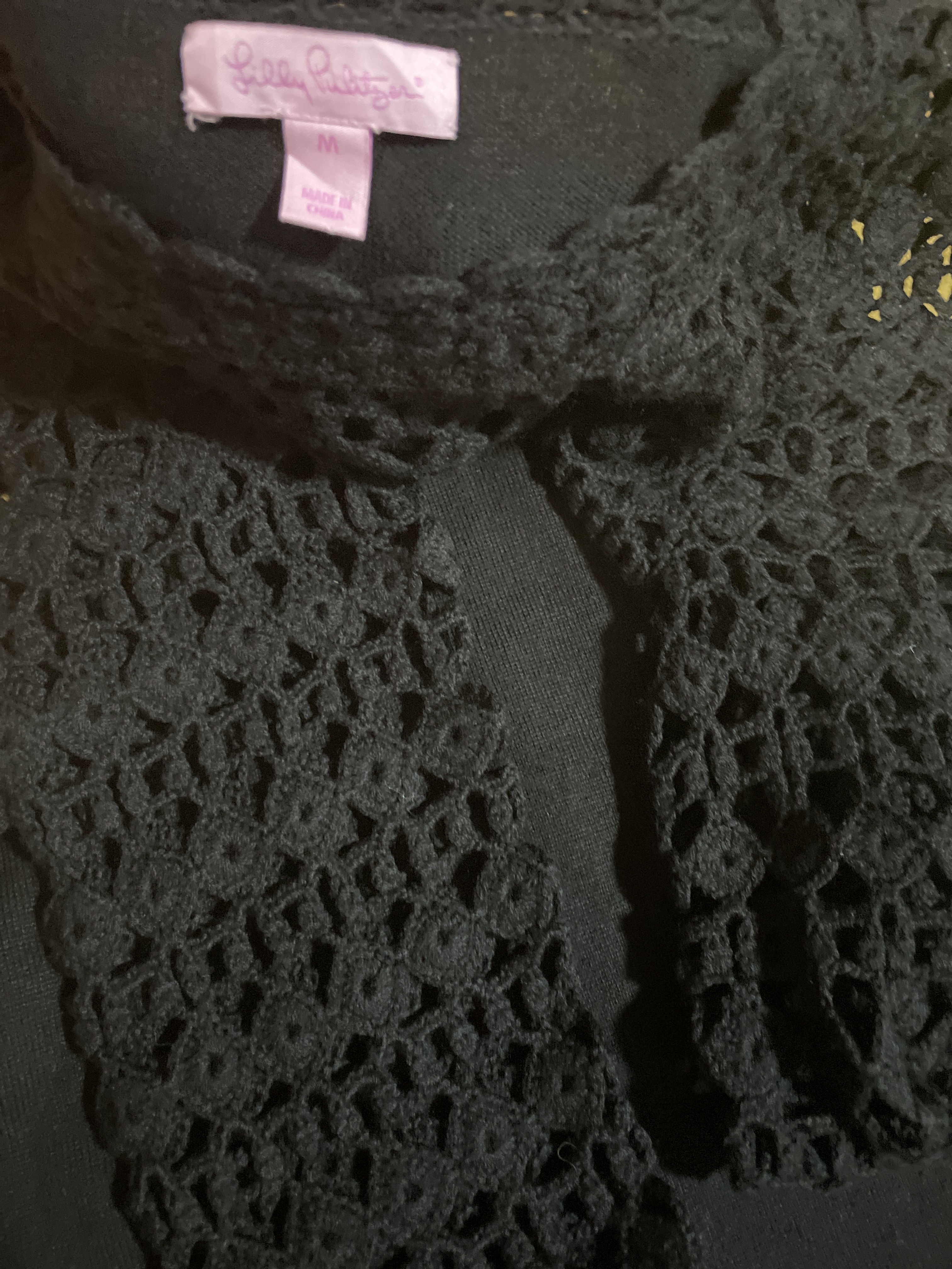 Vestido de Punto Kariana Encaje Crochet 100% Lana Merino LILY PULITZER (S-M) SHOWROOM  5