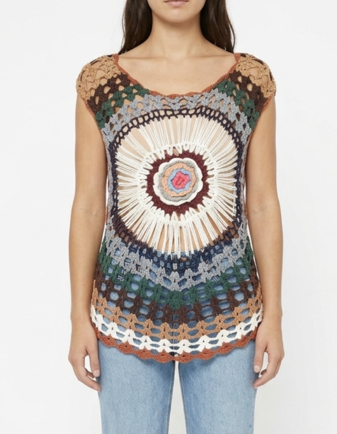 Top Tejido Artesanal Crochet Mandala NEW ABC (S-M) SHOWROOM 1