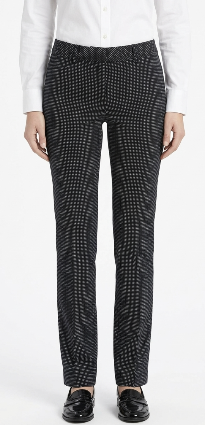 Pantalón de Vestir Bootcut Micro Polkadot Tiro Bajo NEW YORK & COMPANY (XS) SHOWROOM 1