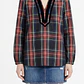 Túnica Cuello V Ribete Terciopelo Stewart Tartan J.CREW (S) NUEVO - Miniatura 1