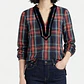 Túnica Cuello V Ribete Terciopelo Stewart Tartan J.CREW (S) NUEVO - Miniatura 2