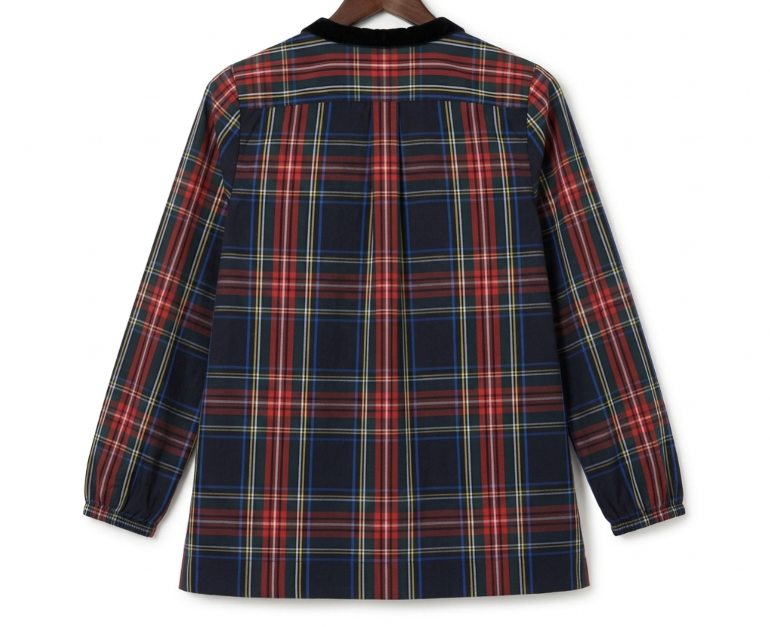 Túnica Cuello V Ribete Terciopelo Stewart Tartan J.CREW (S) NUEVO 4