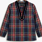 Túnica Cuello V Ribete Terciopelo Stewart Tartan J.CREW (S) NUEVO - Miniatura 5