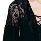 Exclusivo Vestido Tunica Negro Boho Chic  Encaje Cordones Y Flecos FREE PEOPLE (S-M) NUEVO - thumbnail 3