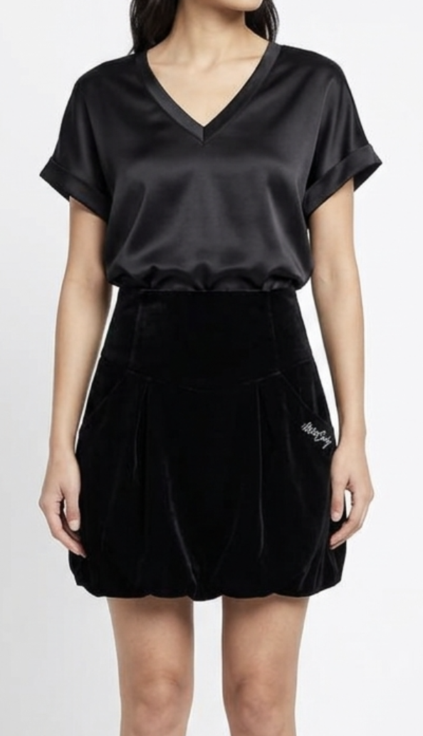 Falda Globo Tiro Alto Terciopelo 20% Seda Y2K MISS SIXTY (S) STATEMENT 1