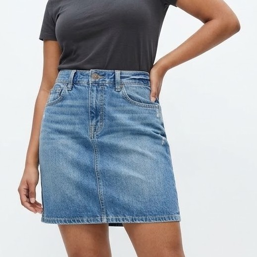 Minifalda de Mezclilla 100% Algodon Detalles Desgastados J.CREW (S-M) NUEVO CON ETIQUETAS 1