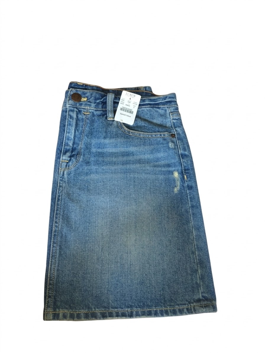 Minifalda de Mezclilla 100% Algodon Detalles Desgastados J.CREW (S-M) NUEVO CON ETIQUETAS 3