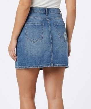 Minifalda de Mezclilla 100% Algodon Detalles Desgastados J.CREW (S-M) NUEVO CON ETIQUETAS 2