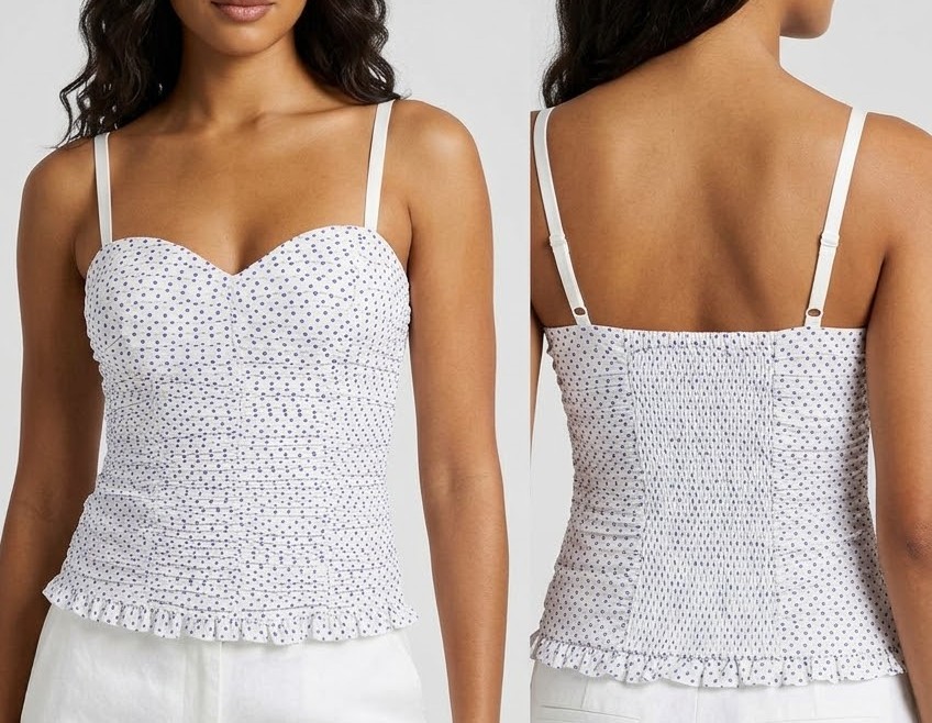 Bustier con Estampado, Drapeado y Espalda Elasticada GUESS (S-M) SHOWROOM 1