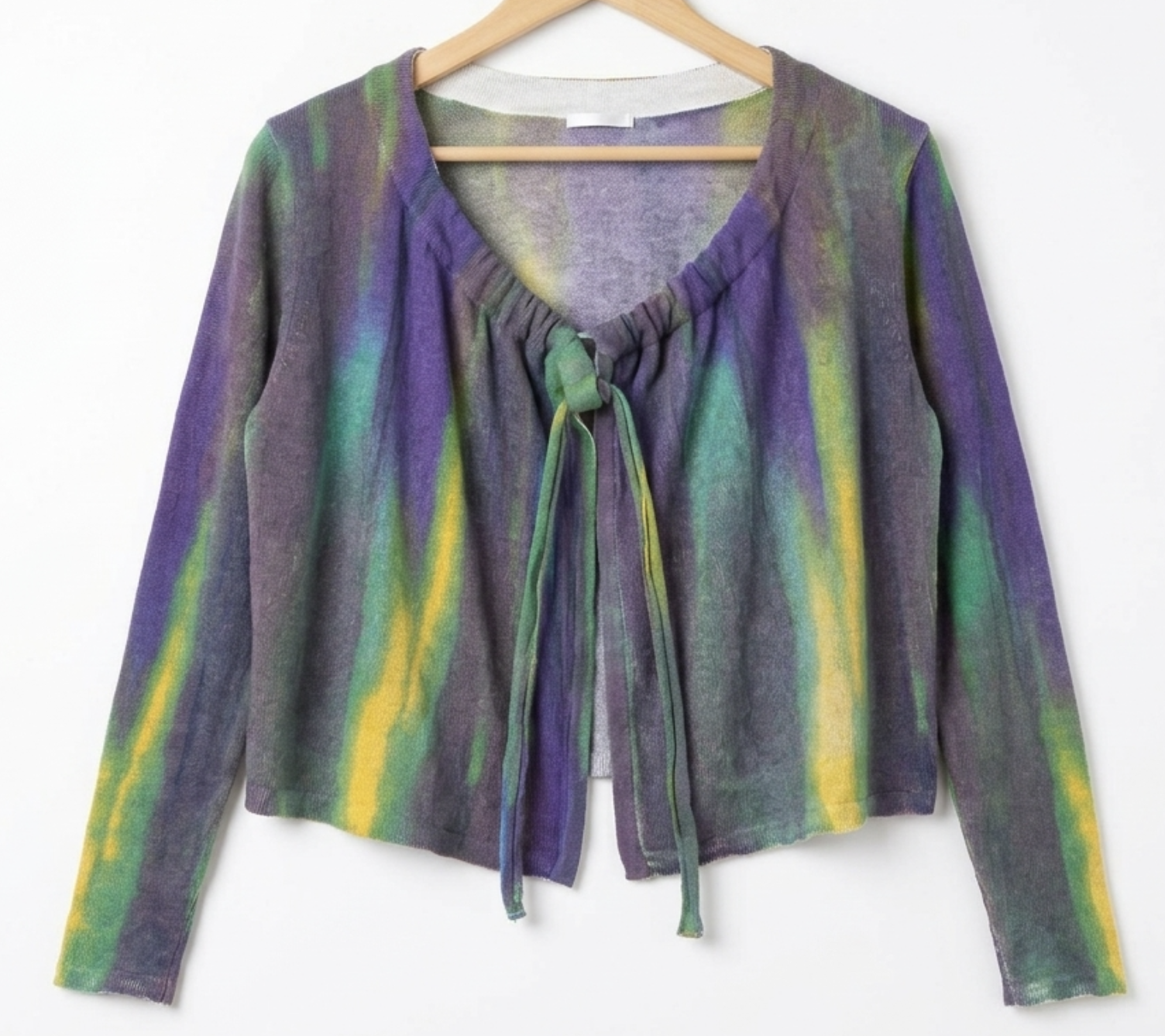 Cardigan Cropped Drawstring Tie Dye Hippie Chic SANDY & SID (M-L) NUEVO CON ETIQUETAS 3