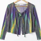 Cardigan Cropped Drawstring Tie Dye Hippie Chic SANDY & SID (M-L) NUEVO CON ETIQUETAS - thumbnail 3