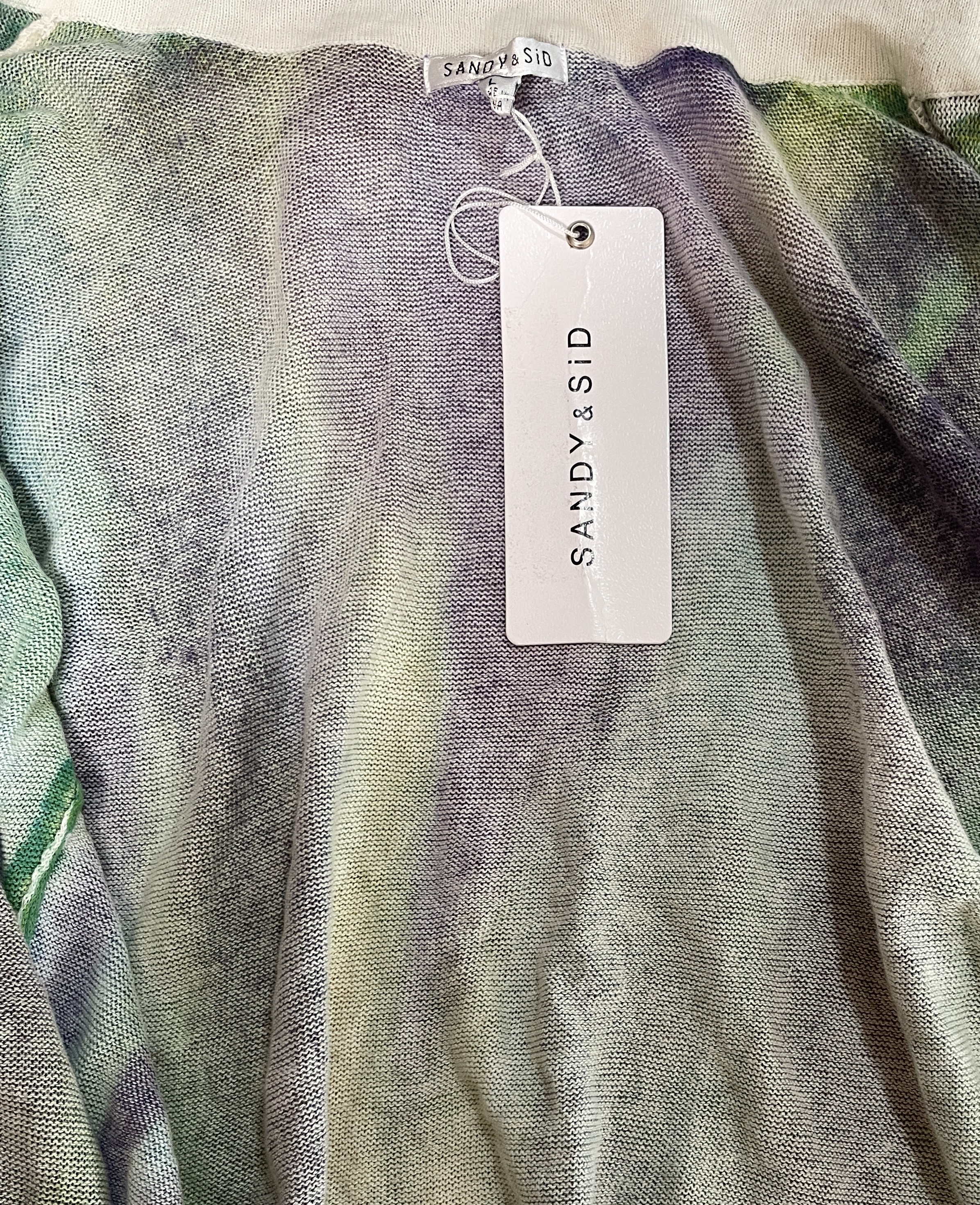 Cardigan Cropped Drawstring Tie Dye Hippie Chic SANDY & SID (M-L) NUEVO CON ETIQUETAS 4
