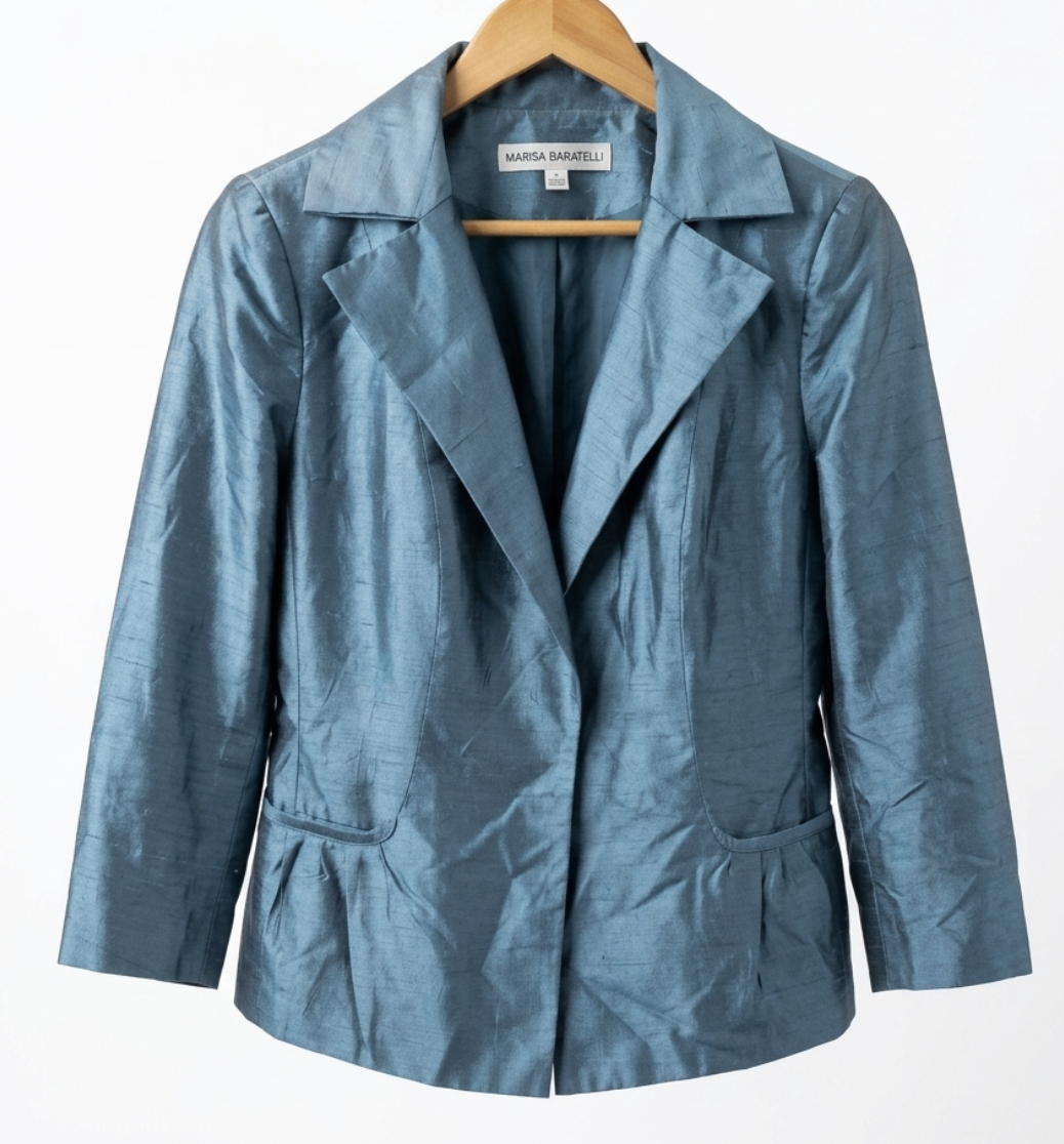 Blazer Estructurado de Gala 100% Seda Thai MARISA BARATELLI (L) NUEVO CON ETIQUETAS 3