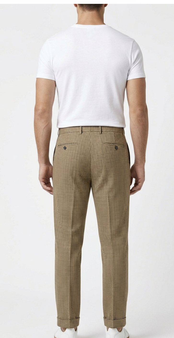 Pantalón 100% Lana Vírgen Diseño Pinzas Club Check HILTL GERMANY (L)  2