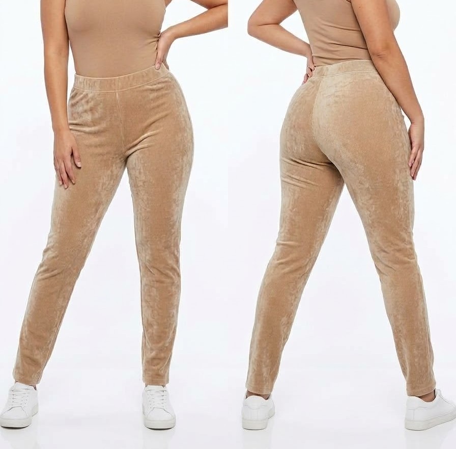 Pantalón Recto de Corderoy / Pana Beige Elasticado ALFRED DUNNER (L) NUEVO CON ETIQUETAS 1