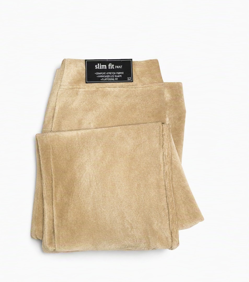 Pantalón Recto de Corderoy / Pana Beige Elasticado ALFRED DUNNER (L) NUEVO CON ETIQUETAS 2