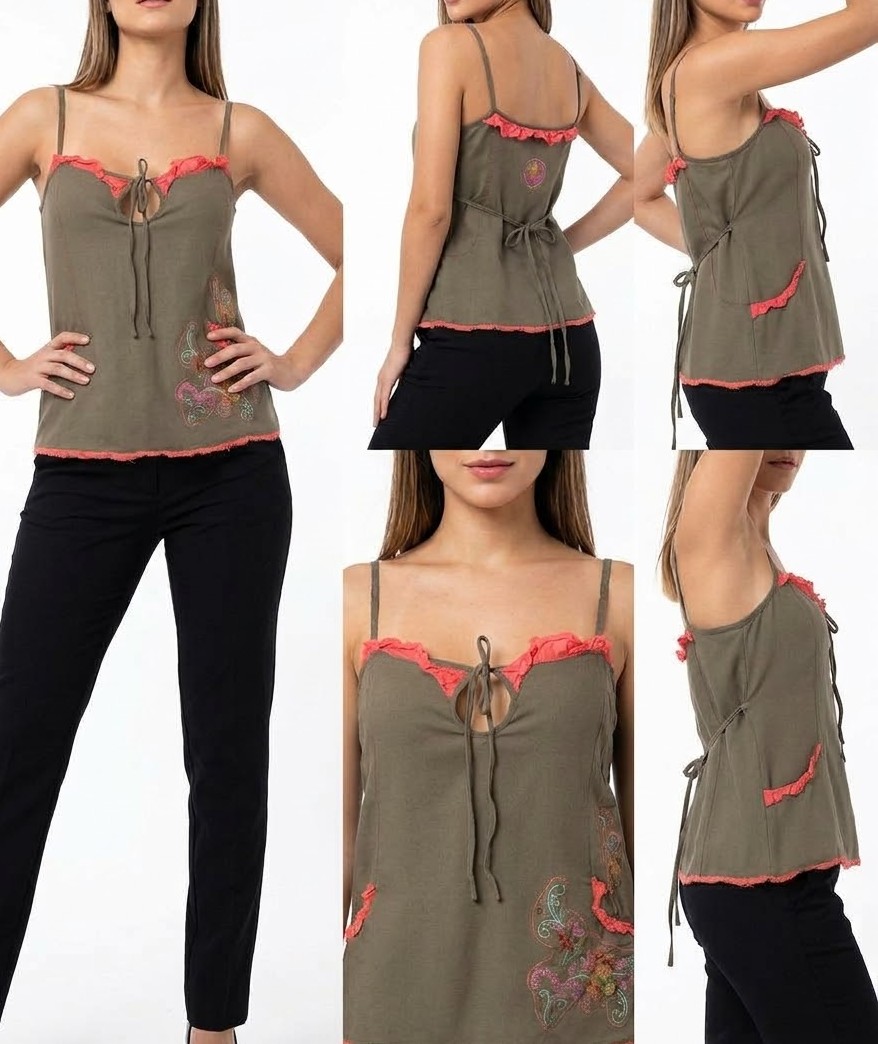 Top 100% Algodon con Bordado y Encaje FREE PEOPLE (XS) SHOWROOM 1