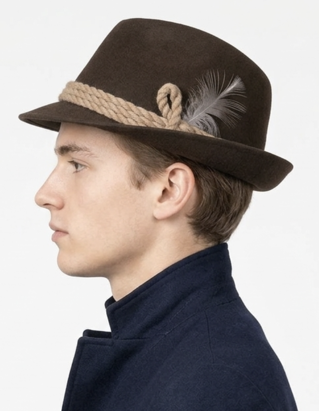 Sombrero Tradicional Alpino Cordón Pluma Vintage 70's OTTO GLÖCKNER (S/M) UNISEX 2