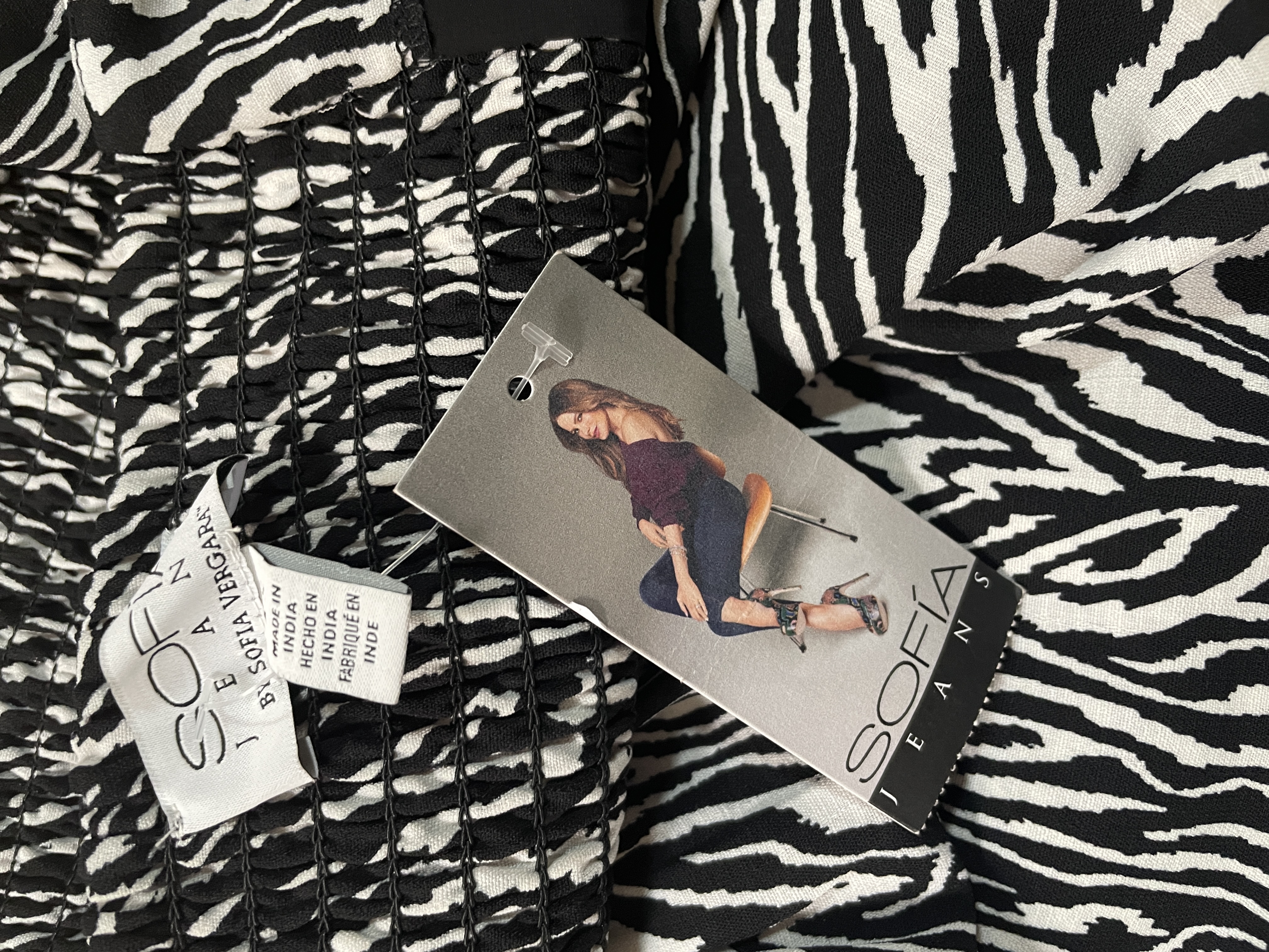 Vestido Largo Convertible Shoulder Bustier Zebra Print SOFÍA VERGARA (XS) NUEVO CON ETIQUETAS 5