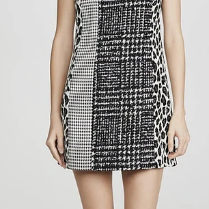 Vestido Clyde Shift Dress Tweed Patchwork 60% Lana ALICE + OLIVIA (M)