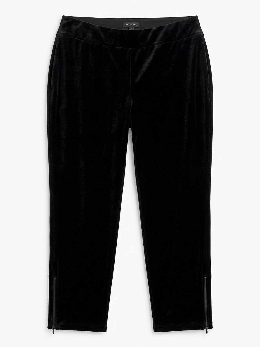 Pantalón Recto de Terciopelo Negro con Cierres TALBOTS (XL-48/50) SHOWROOM 2