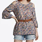 Blusa Túnica Cold Shoulder Manga Acampanada 100% Lino JOHN MARK (XL) SHOWROOM - Miniatura 1