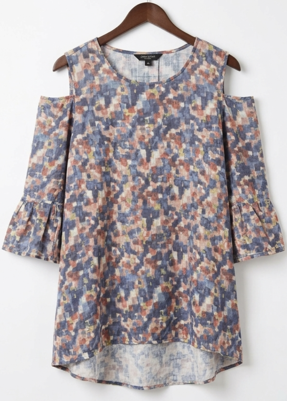Blusa Túnica Cold Shoulder Manga Acampanada 100% Lino JOHN MARK (XL) SHOWROOM 2