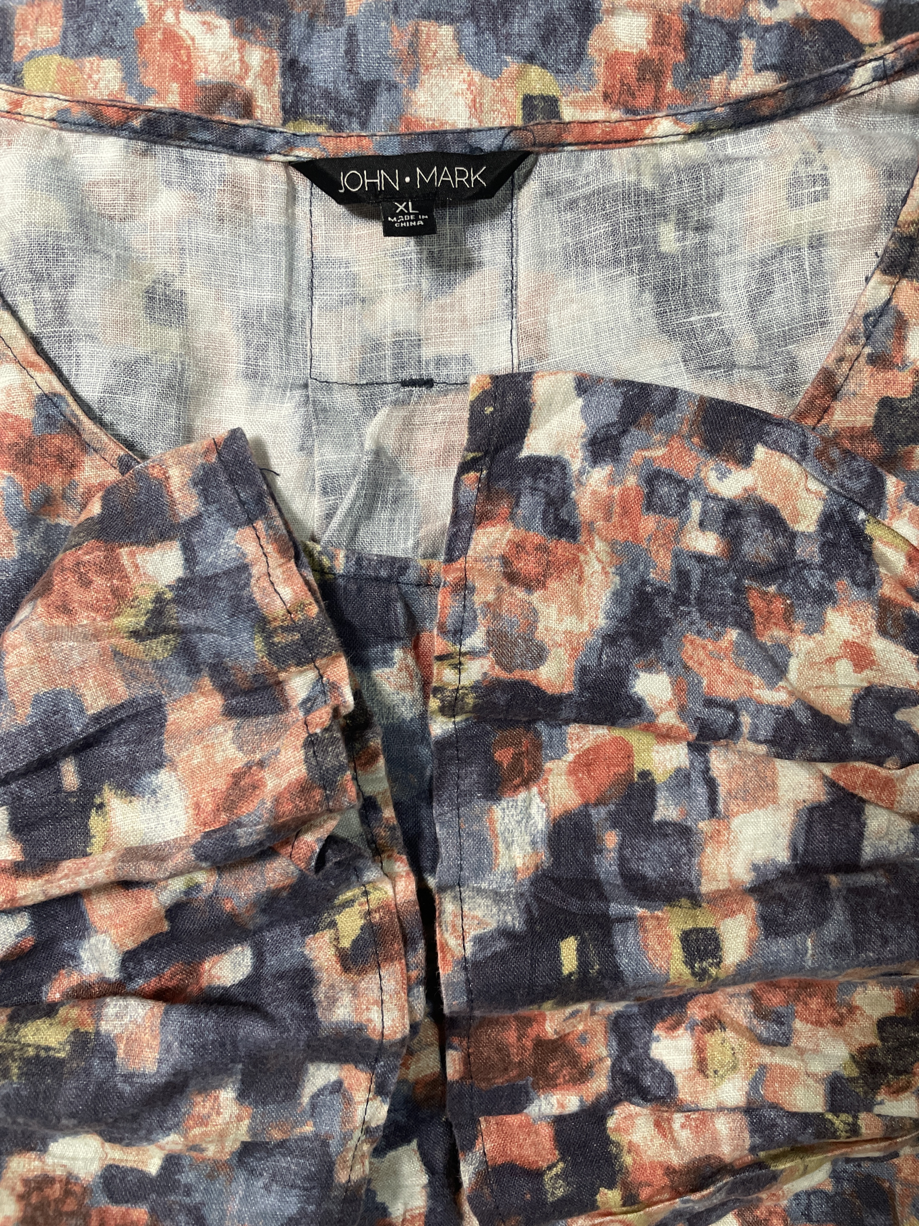 Blusa Túnica Cold Shoulder Manga Acampanada 100% Lino JOHN MARK (XL) SHOWROOM 4