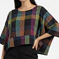 Crop Top Kimono Firefly Check 100% Algodón Hilado a Mano RUJUTA SHETH NEW YORK (XL-XXL) SHOWROOM - thumbnail 3