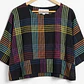 Crop Top Kimono Firefly Check 100% Algodón Hilado a Mano RUJUTA SHETH NEW YORK (XL-XXL) SHOWROOM - thumbnail 4