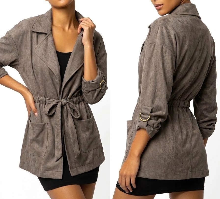 Blazer Estilo Utilitario Gamuza Sintética EE:SOME (M) NUEVO CON ETIQUETAS 1