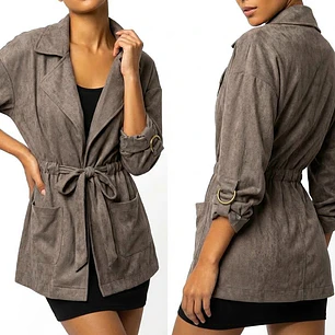 Blazer Estilo Utilitario Gamuza Sintética EE:SOME (M) NUEVO CON ETIQUETAS